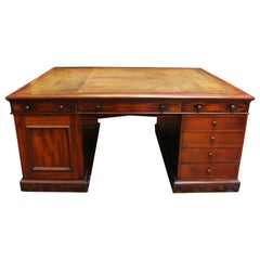 Antique Late 19th Century English Georgian Taste Partner's Desk