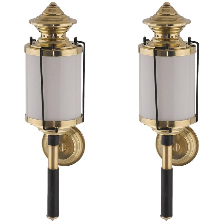 Brass Carriage Lamp/Lantern/Sconce at 1stdibs