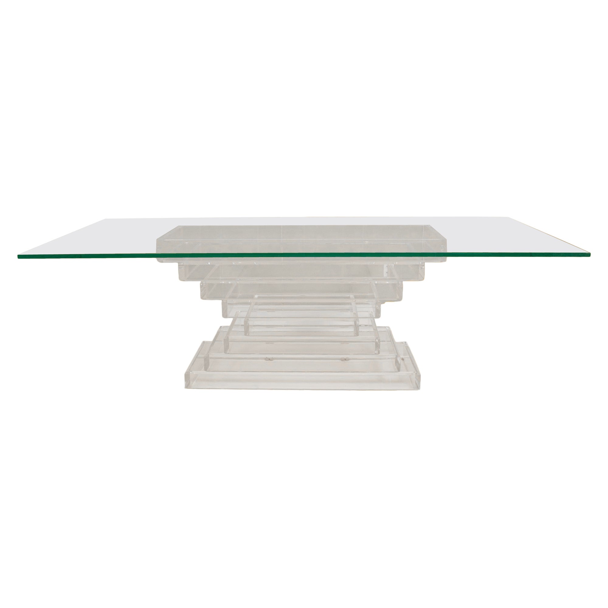 Merritt-Emanuel Ltd. Lucite-Glas-Esstisch im Angebot