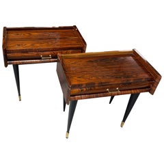 1960’s Pair of French Rosewood Nightstands