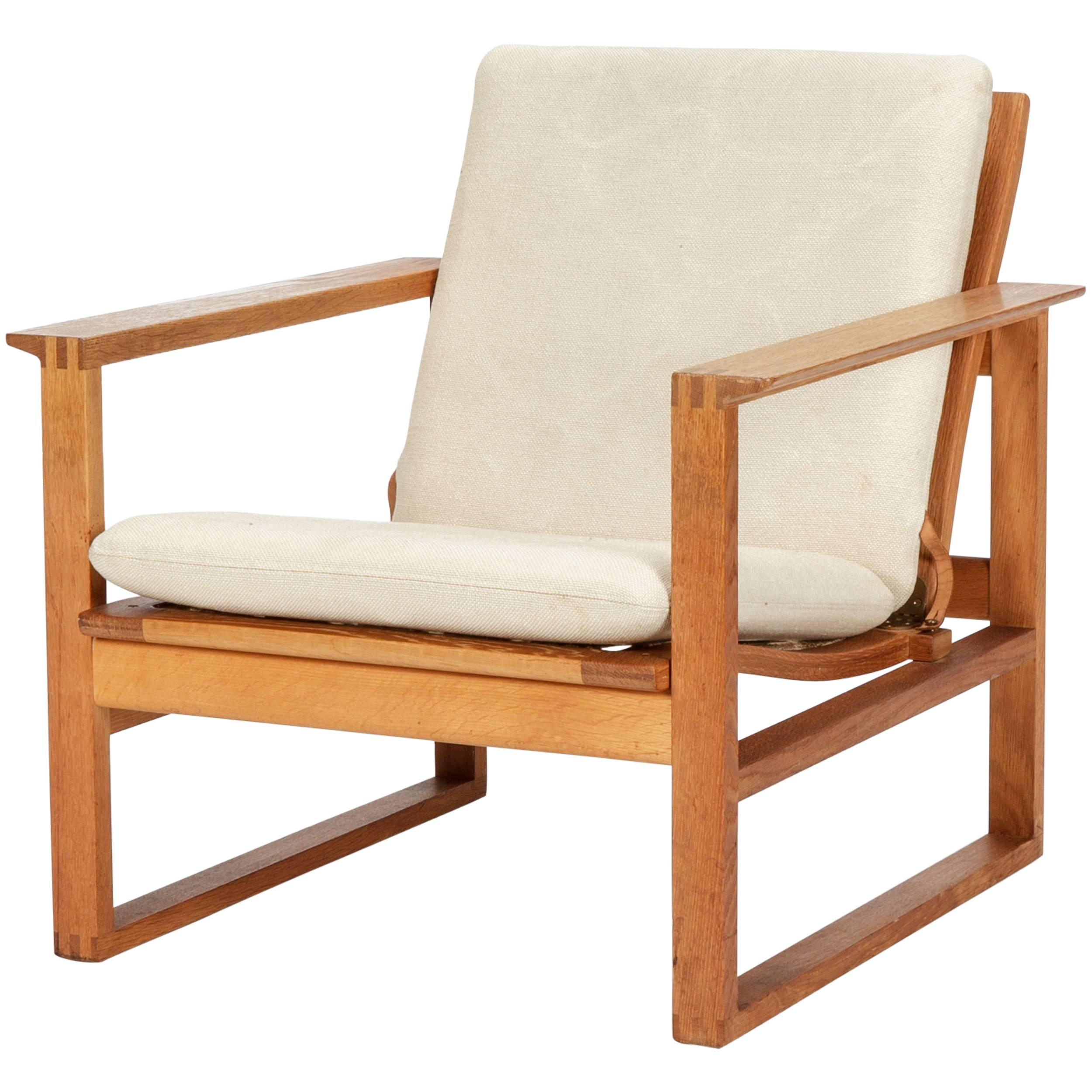 Danish Borge Mogensen Lounge Chair 2256 Oak, 1956