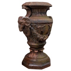 A Monumental Antique Cast Iron Garden Urn