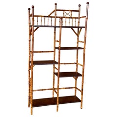 Late 19th Century Restored Victorian Aesthetic Movement Bamboo and Wood Étagère