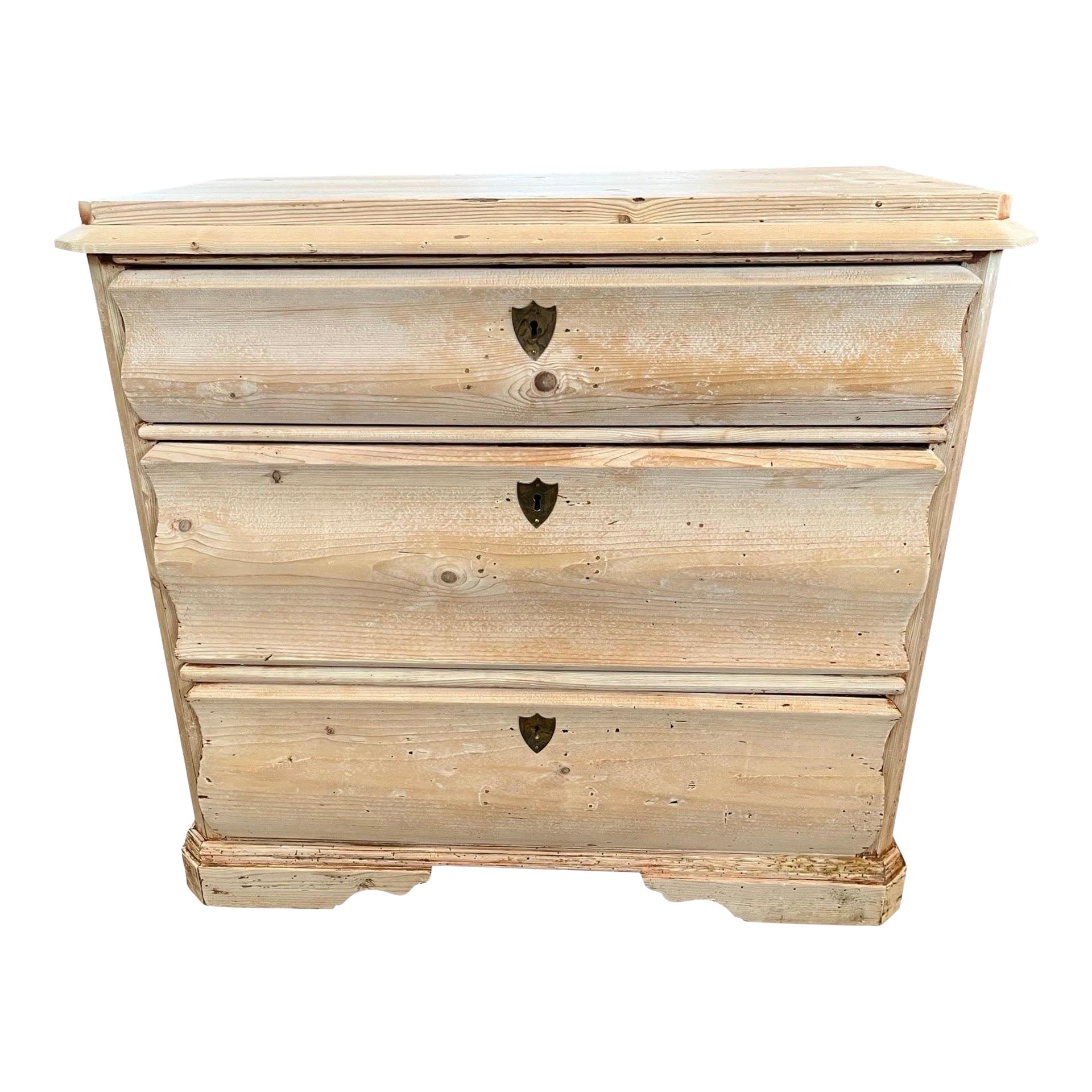 19. Jahrhundert Dänische Biedermeier Kommode aus gebleichtem Kiefernholz im Angebot