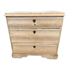 19th Century Danish Biedermeier Bleached Pine Chest of Drawers / Commode