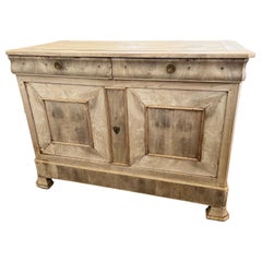 19th Century Italian Carlo X / Louis Philippe Bleached Walnut Buffet