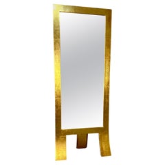 Free Standing Golden Mirror Room Divider, Handcrafted by Rafael Calvo