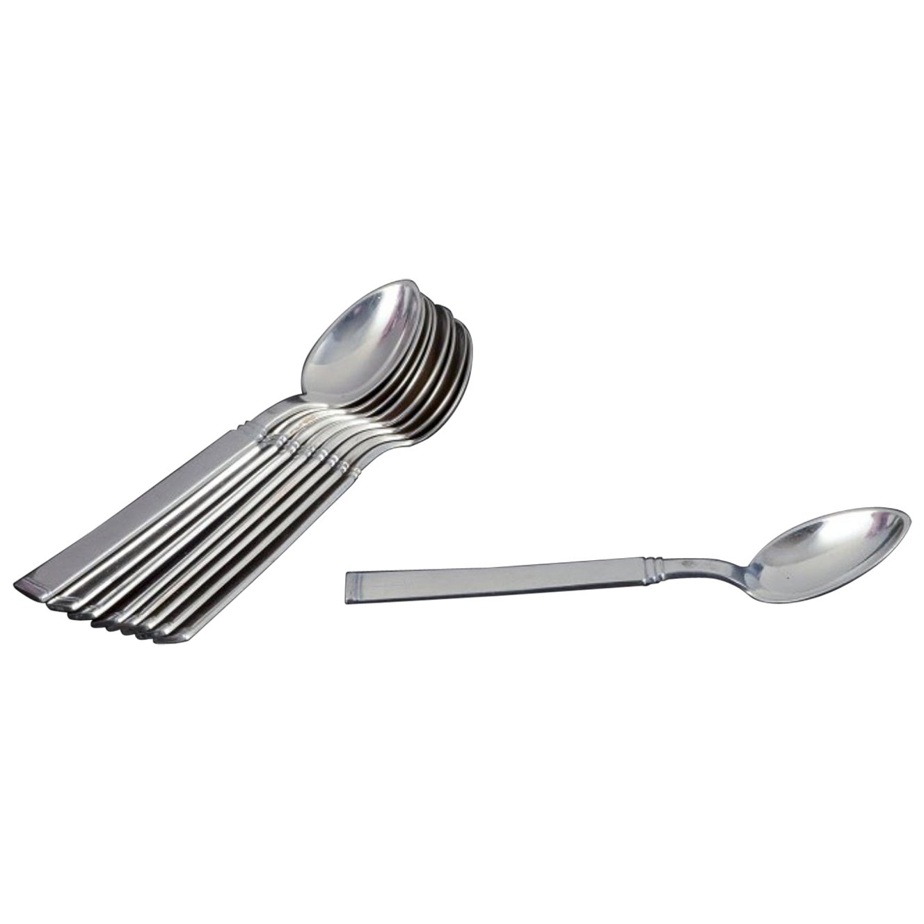 Horsens Silver, Denmark. Set of nine coffee spoons in 830 silver.