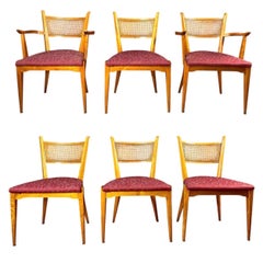 Edmond Spence Swedish Modern Sculpted Maple and Cane Dining Chair’s - Set of 6
