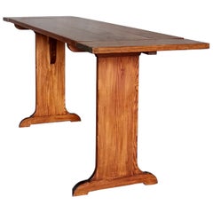 Axel Einar Hjorth manner Console / Library Table, solid Pine, Sweden 1930s
