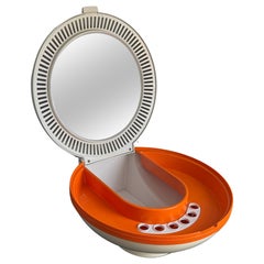 1970s Space Age Backlit Table Mirror 'UFO' by Étienne Fermigier for PRISUNIC