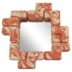 Specchio a forma di cubo - Marmo Aragosta