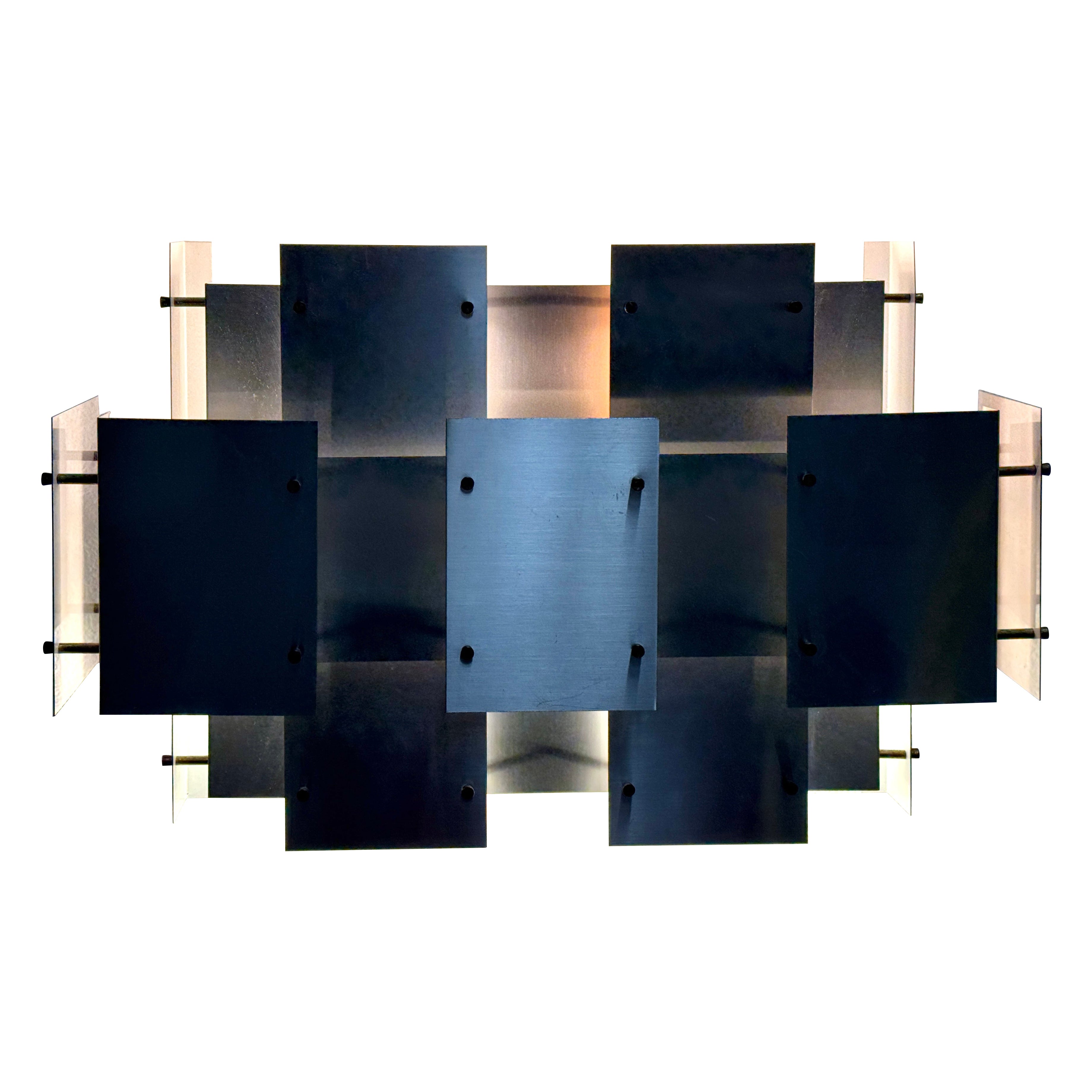 1970’s Brutalist Sonneman Cityscape Sconce For Sale