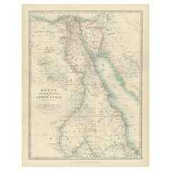 Egypt and Lower Nubia, 1903 - Historical Map Highlighting Nile and Red Sea