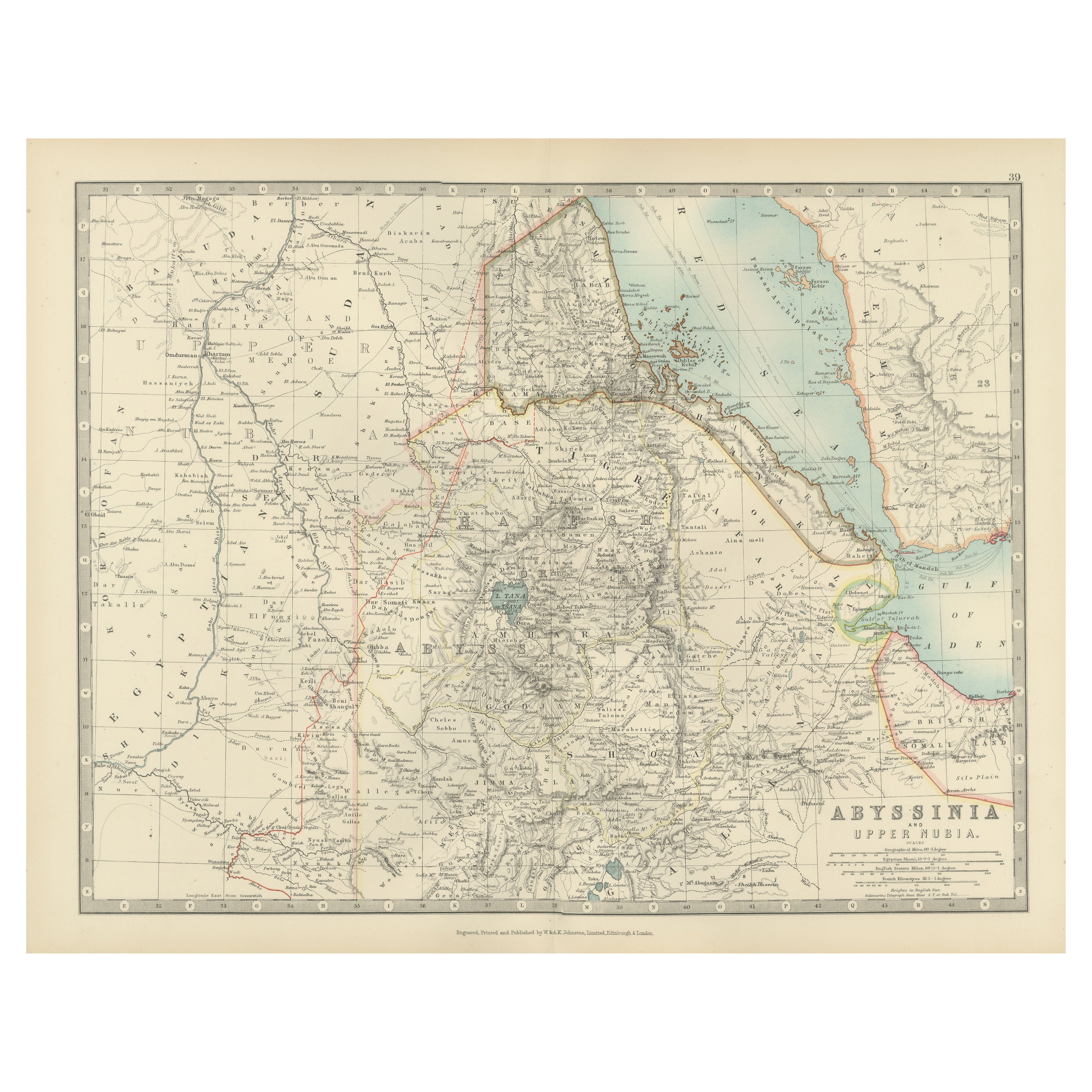Abyssinia and Upper Nubia, 1903 - Detailed Map of the Horn of Africa Region