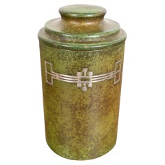 Heintz Arts & Crafts Sterling Silver on Bronze Humidor or Container With Lid