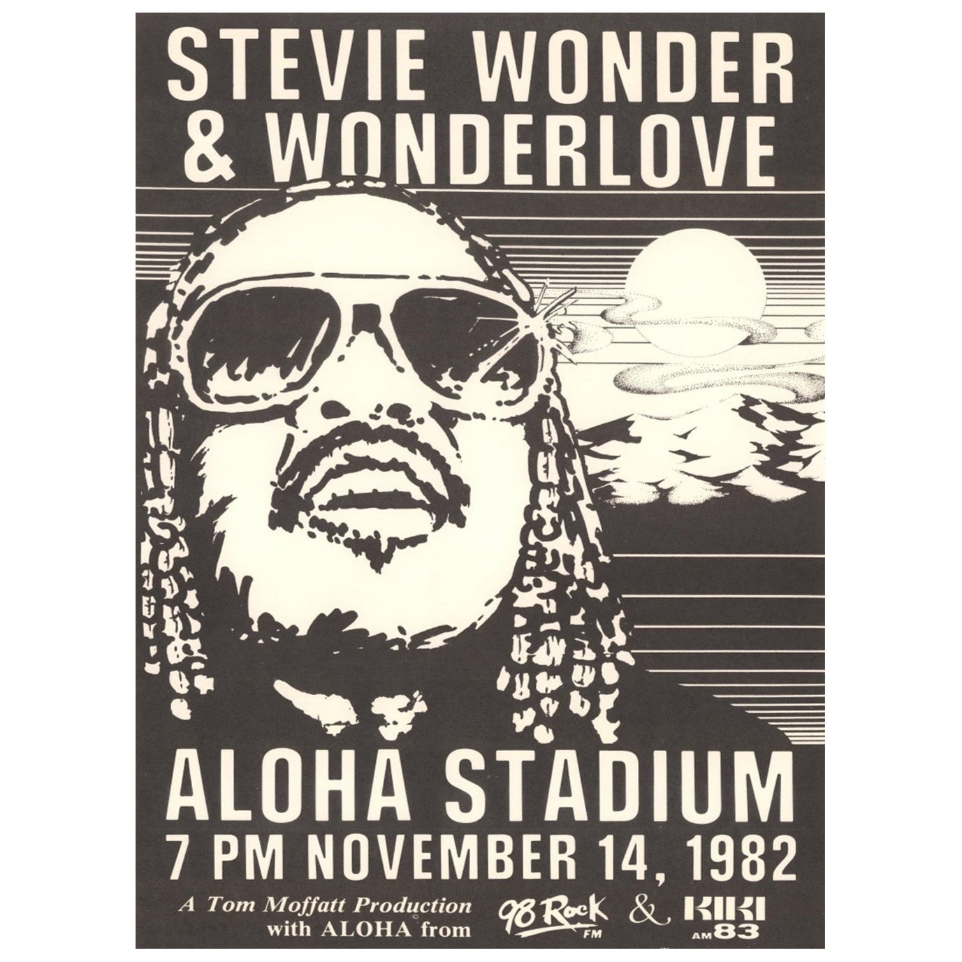1982 Stevie Wonder - Aloha Stadium Original Vintage Poster