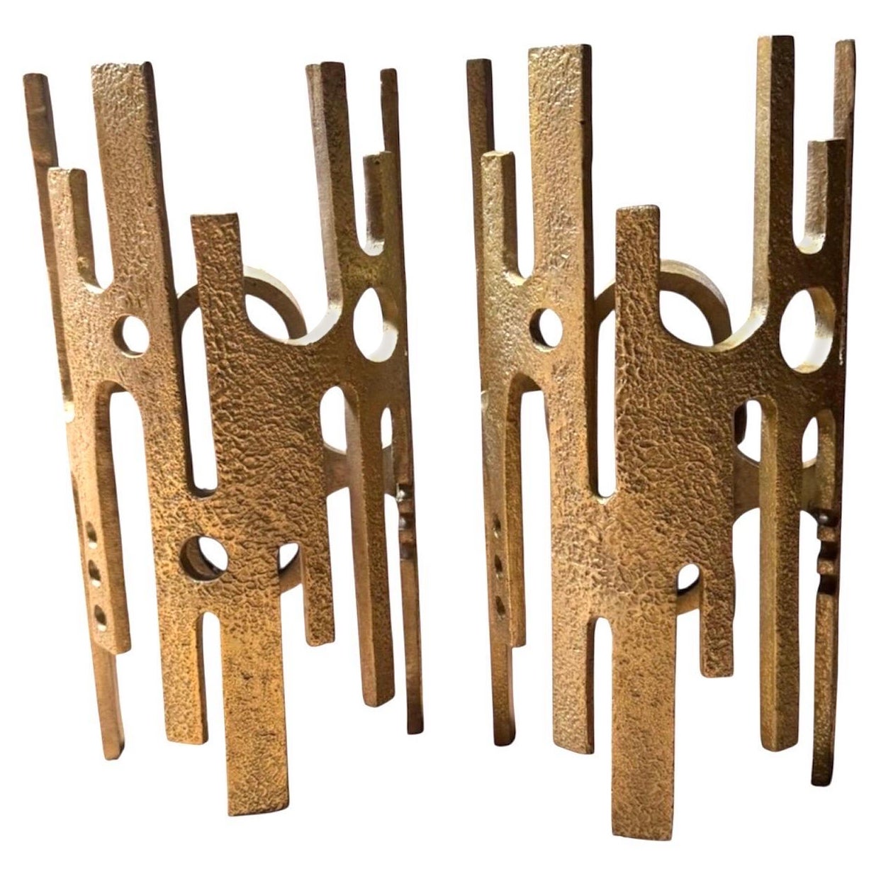 VLAB Brutalist Pair of wall lighting with Bronze finish limited Edition , 2008