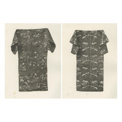 Japanese Kimonos in Nature Motifs: Antique Heliogravures, 19th Century