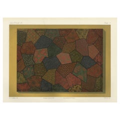 Japanese Textile Patchwork Motif: Antique Lithograph, 1880s