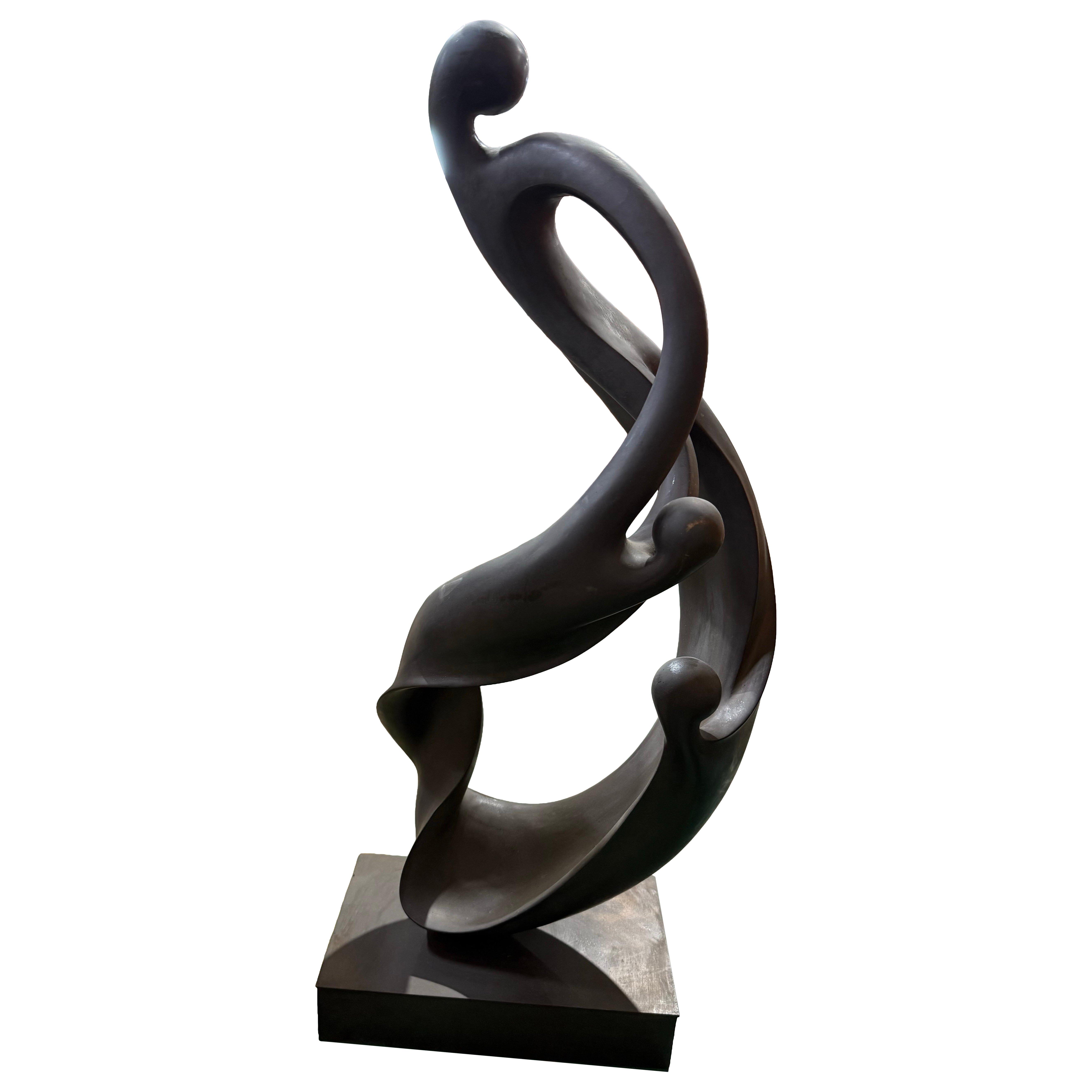 Escultura abstracta contemporánea de bronce - "Unidad en movimiento" en venta