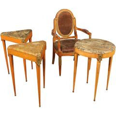 20th Century Set of Three Coffee Tables and an Armchair