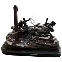 Russian Bronze Troika Sculpture – After Vasily Grachev