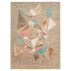 Rug & Kilim’s Mid-Century Modern Style rug in Polychromatic Patterns on Beige