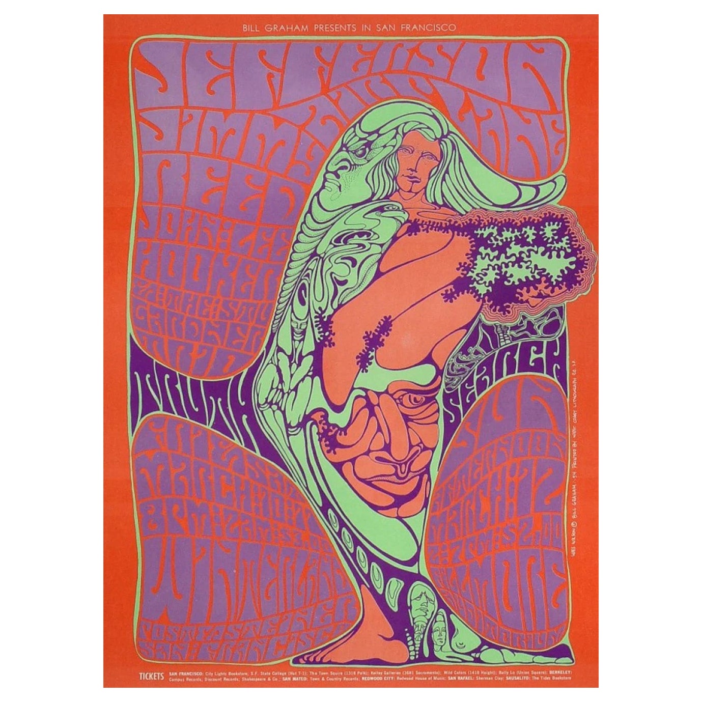 1967 Jefferson Airplane - Fillmore Auditorium Original Vintage Poster