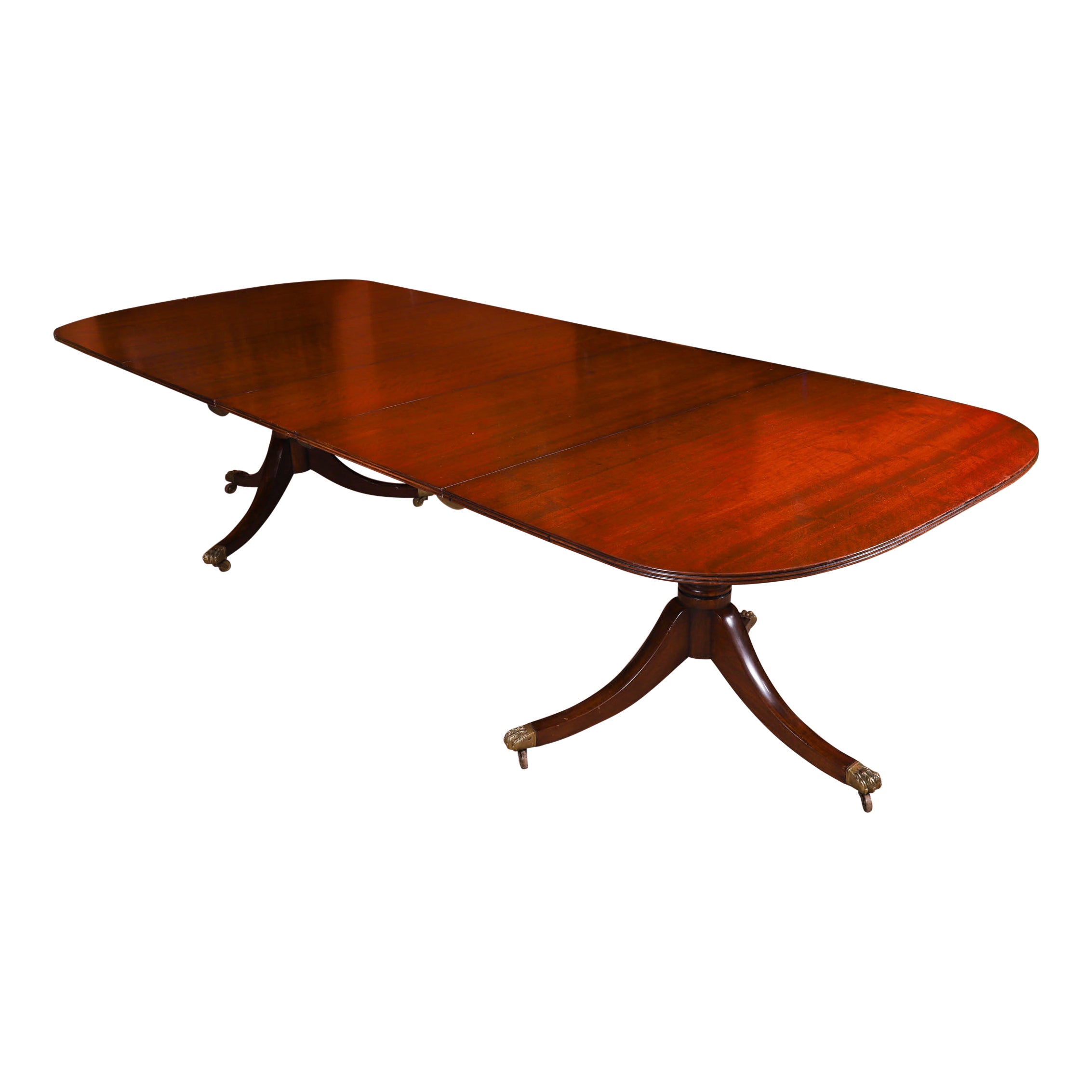 Vintage 10ft George III Style Twin Pedestal Dining Table 20th Century en vente