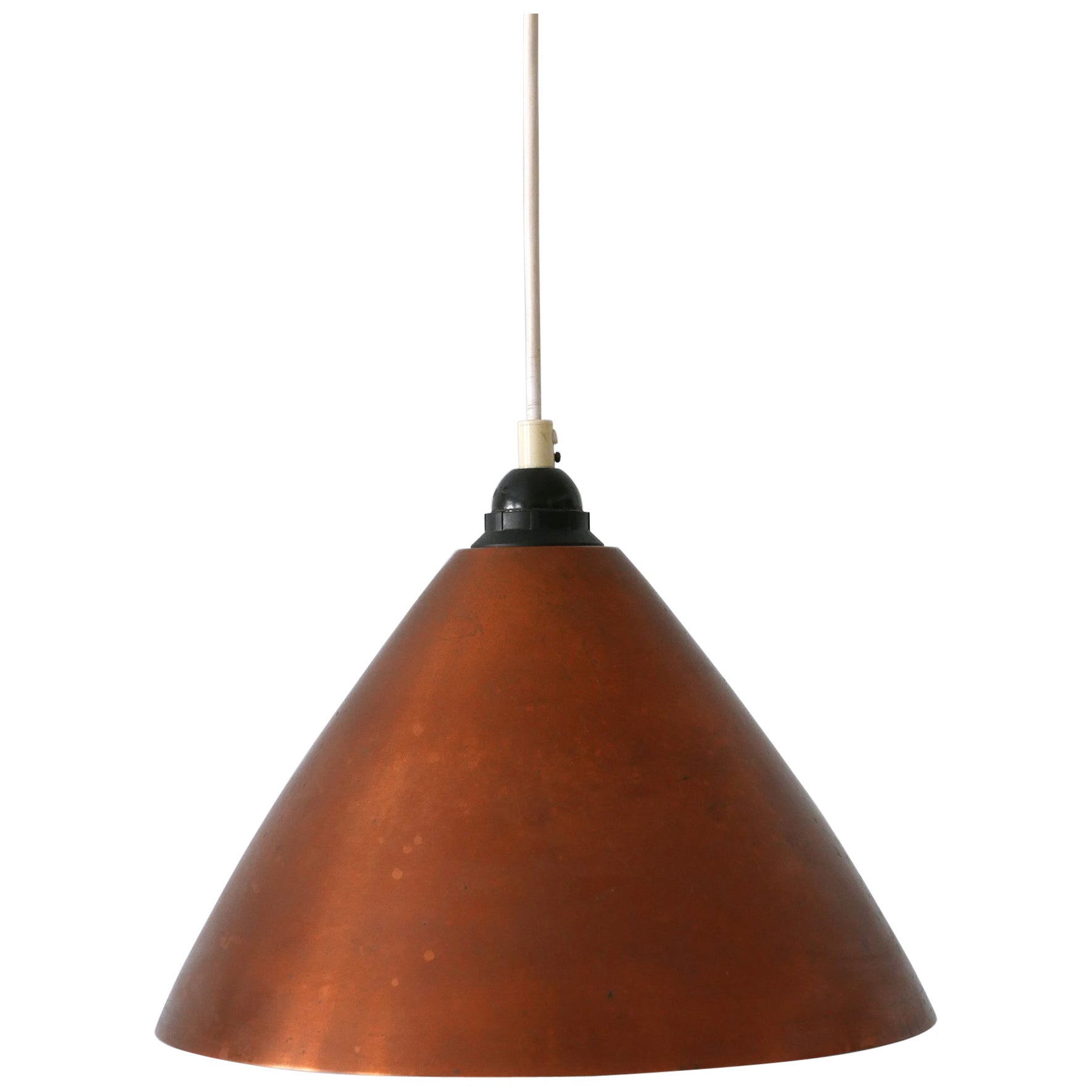 Mid-Century Modern Scandinavian Copper Pendant Lamp or Hanging Light  1960s