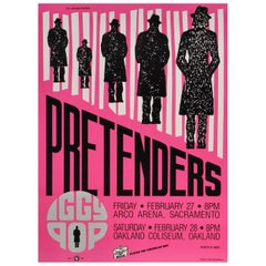 1987 The Pretenders & Iggy Pop Original Vintage Poster
