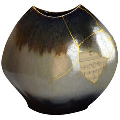Stormy Sky Stoneware Vase, Opera Love Quote Kintsugi