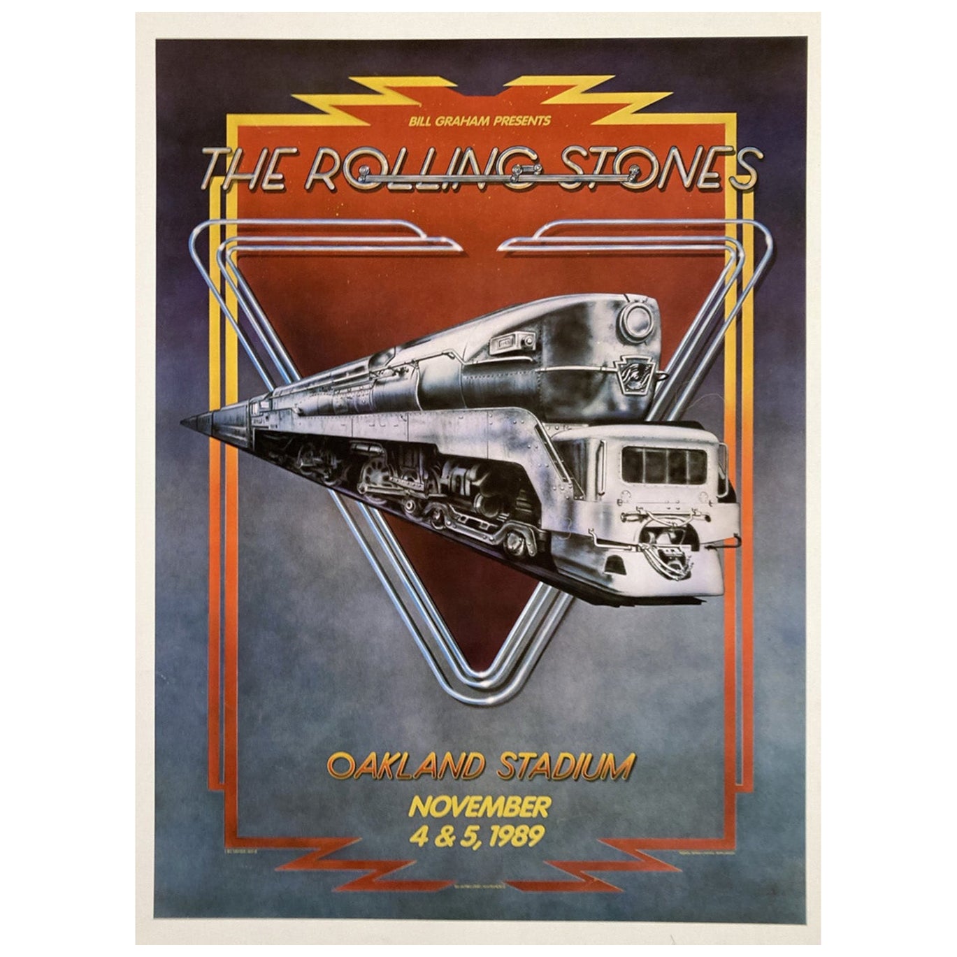 1989 Rolling Stones - Oakland Stadium Original Vintage Poster