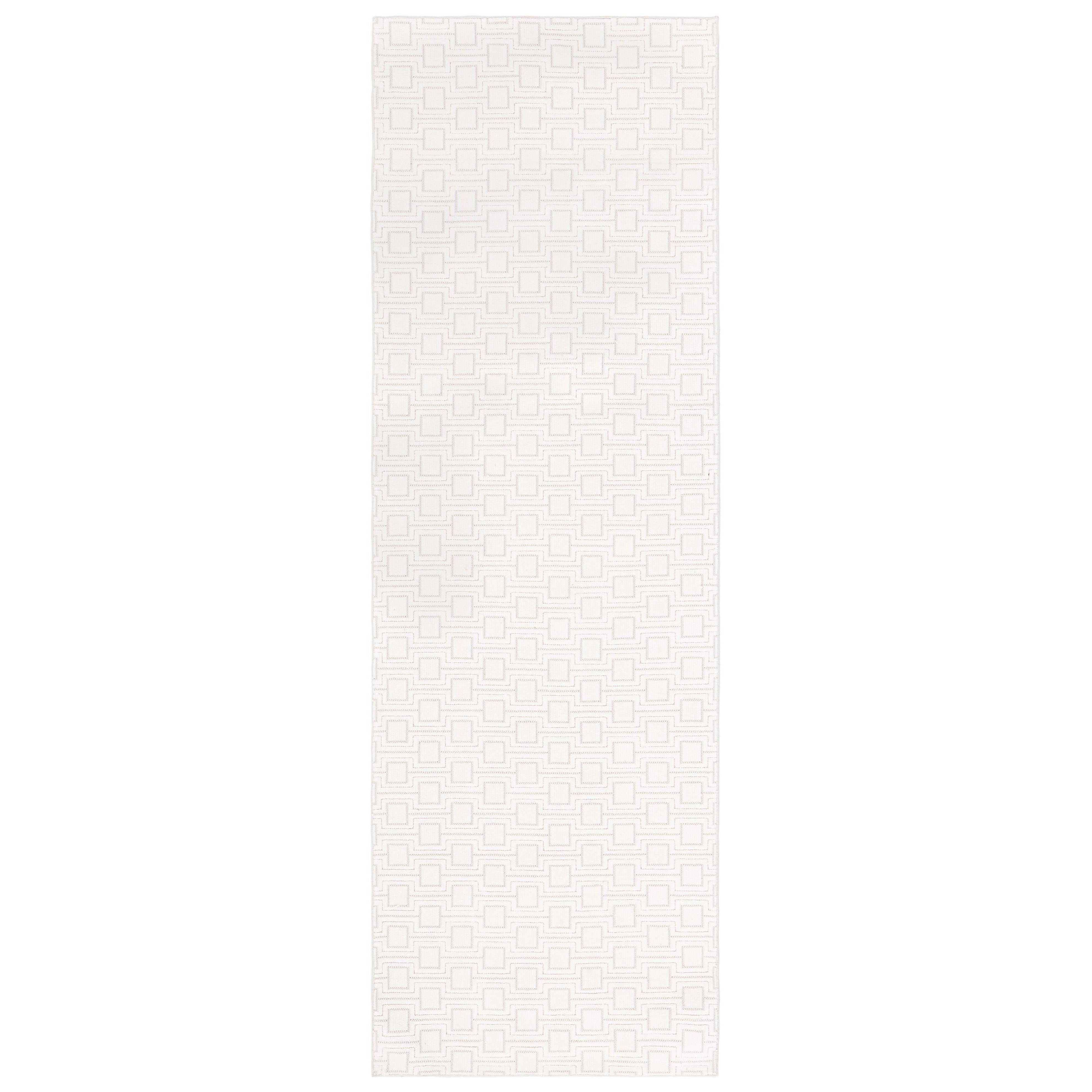 Tapis de course contemporain géométrique beige touffeté à la main par Doris Leslie Blau en vente