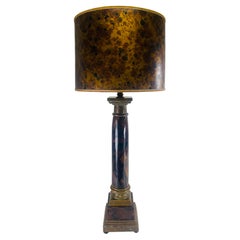 Large classical bronze and stone table lamp after Maitland Smith