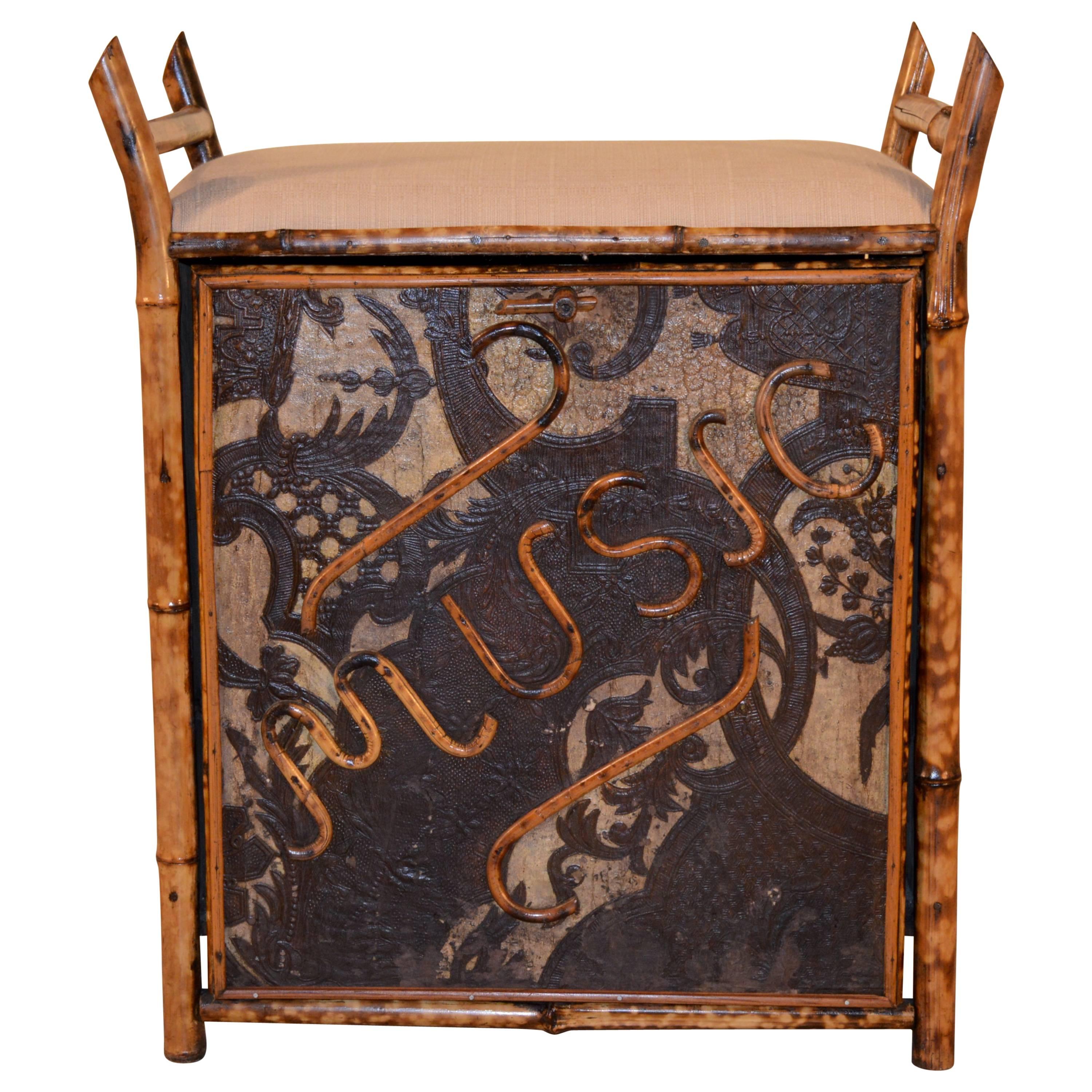 19th Century English Bamboo Music Bench