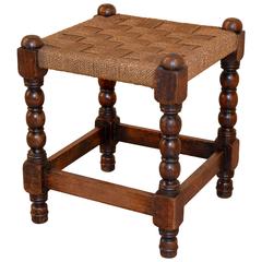 19th Century English Braided Top Stool