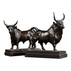 A. Clesinger : Bronze pendants of Roman and Winner bull, end of XIXth c.