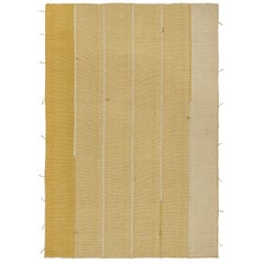 Rug & Kilim’s Contemporary Kilim Rug in Beige and Mustard Stripes