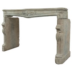 18th Century French Fireplace in Rare Bi-Color Buxy Limestone from Saône-et-Loir