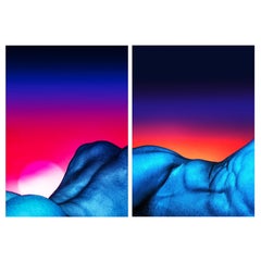 2 x Photographic Prints 'Crimson Twilight-Horizon Blush' 70x100 G. Cassapides