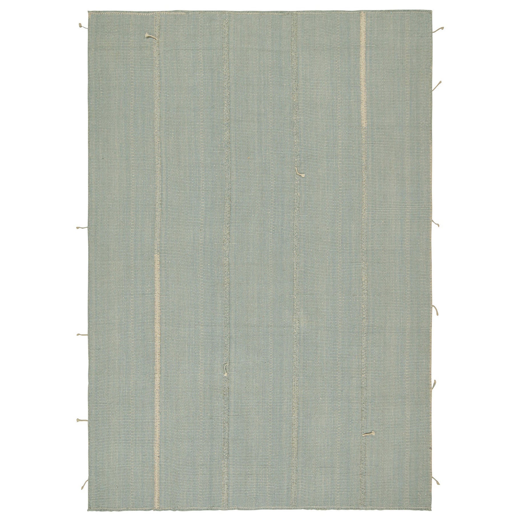 Rug & Kilim’s Custom Kilim Rug in Blue and Beige Stripes