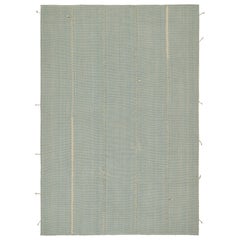 Rug & Kilim’s Custom Kilim Rug in Blue and Beige Stripes