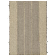 Rug & Kilim’s Contemporary Custom Kilim Design in Beige-Brown and Gray