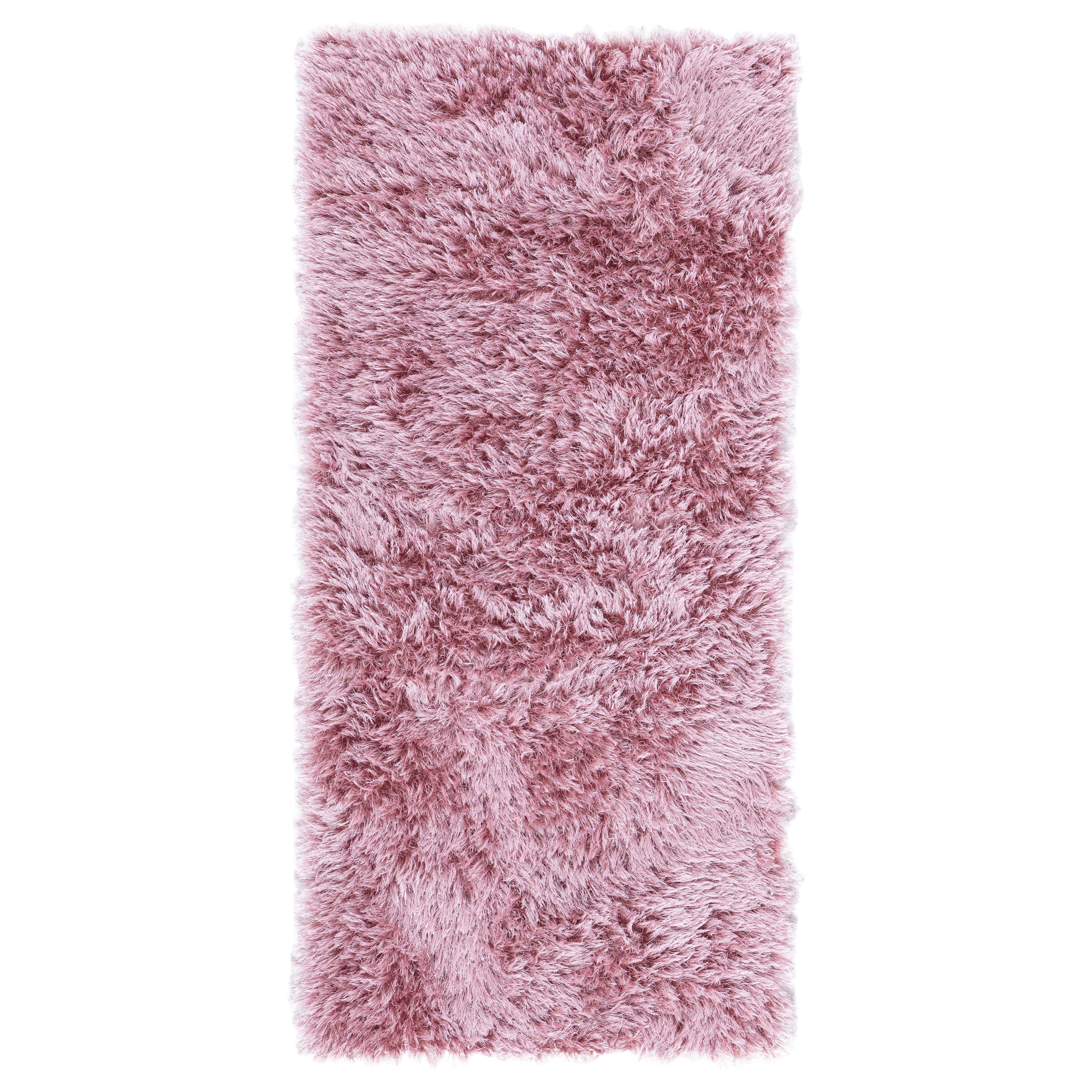 Tapis moderne Shaggy dans les tons roses par Doris Leslie Blau en vente