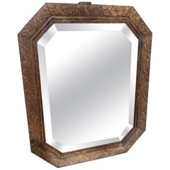 19th Century Carved Oak Octagonal Mirror