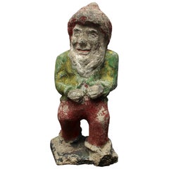 Early-Mid-20th Century English Cast Stone Gnome Garden Ornament