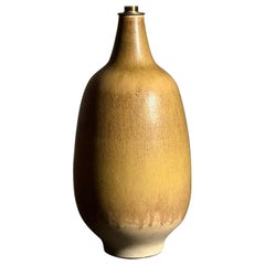 Design Technics Golden Yellow Glaze Ceramic Table Lamp, 1960s