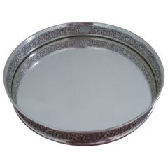 Silver Rimmed Italian  Circular Tray